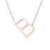 Fabulous Rose Gold Plated Stainless Steel Initial Letter Pendant Necklace - Minihomy