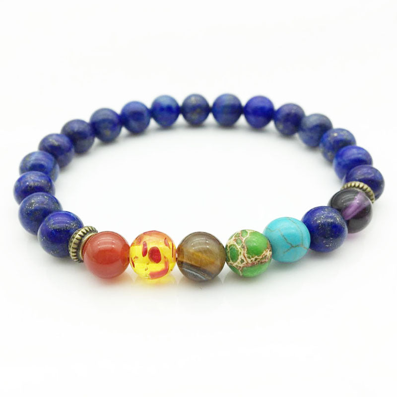 Universe Galaxy the Eight Planets Natural Stone Beads Bracelet Bangle