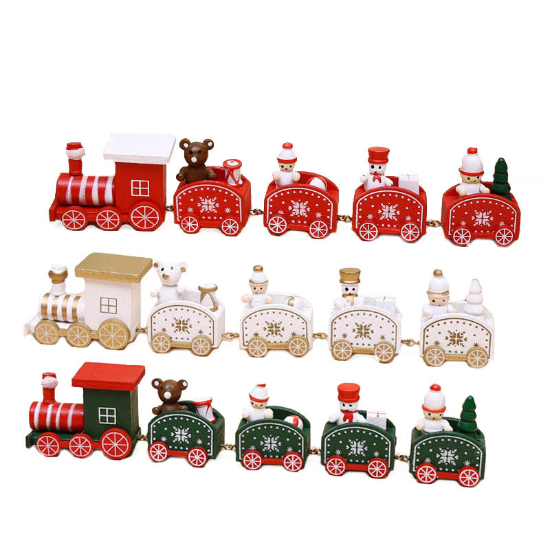 Christmas Ornament Wooden Train - Minihomy