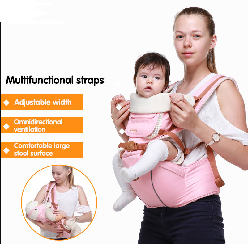 Multifunctional breathable baby carrier ergonomic baby slingshot adjustable belt newborn baby travel strap mother waist back stool - Minihomy