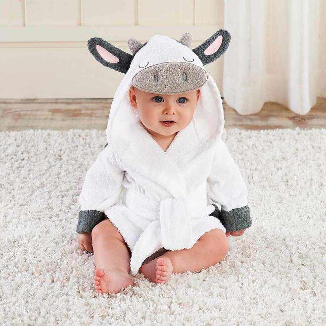 Cartoon Cute Animal Modeling Baby Bath Towels Baby Bathrobes Cotton Children's Bathrobes Baby Hooded - Minihomy