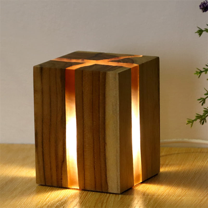 Creative Table Lamp Adjustable Bedside Decorative Wood Brown Color Led Desk Lamp - Minihomy