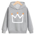 Crown hooded plus velvet sweatshirt - Minihomy