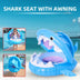 Inflatable Swimming Ring For Kids With Awning Shark Seat Ring Baby Float For Swimming Pool Toys Seat Removable Water Ring - Minihomy