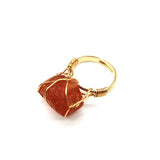 Personality Hand Wrapped Rough Stone Agate Ring - Minihomy