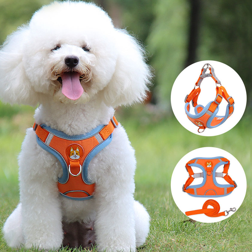 Dog Harness Cat Harness Reflective Dogs Leashs Soft Mesh Chest Strap - Minihomy