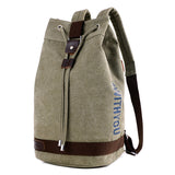 Drawstring Bucket Backpack Multifunctional Large Capacity Casual Canvas Bag - Minihomy