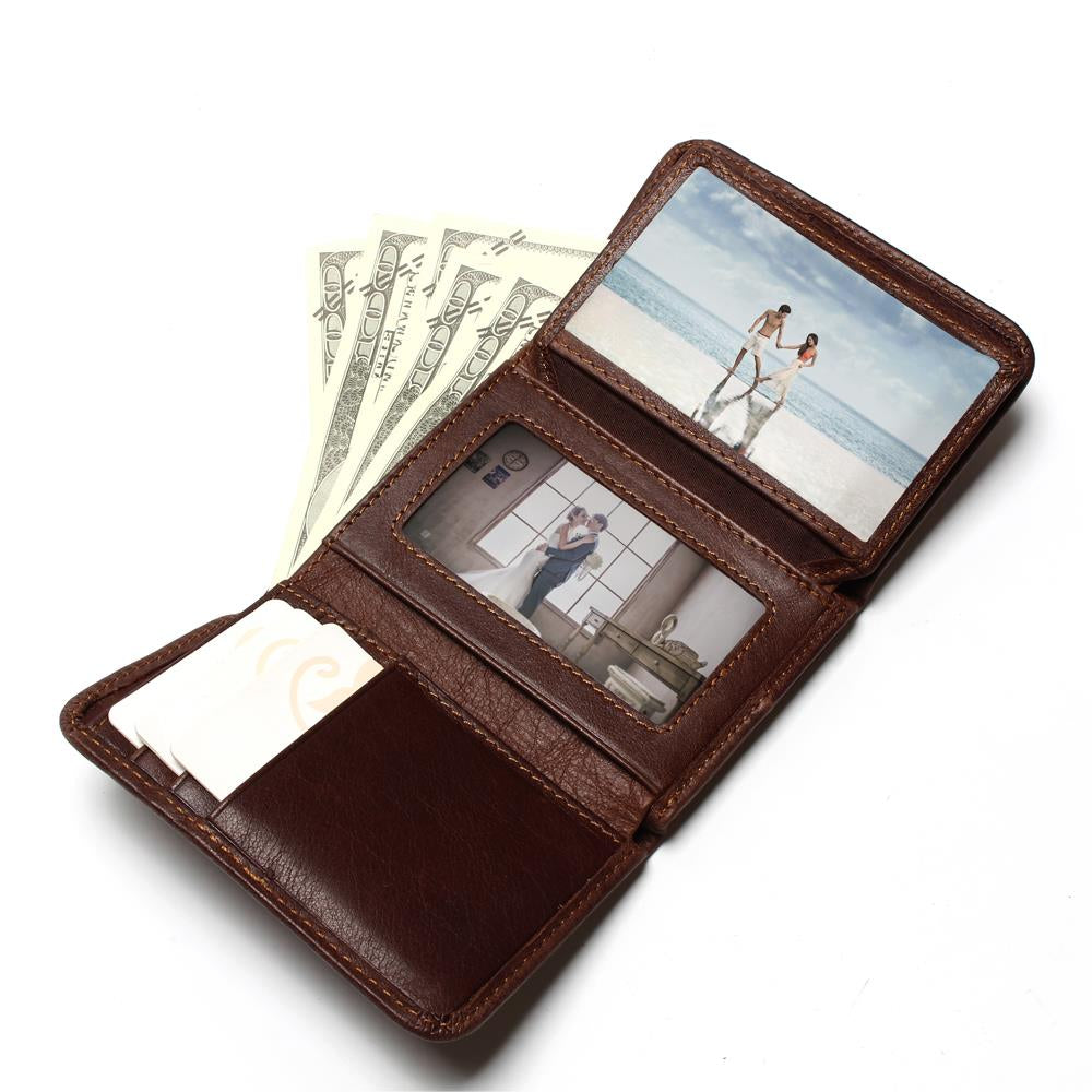 Men's ultra-thin leather wallet - Minihomy