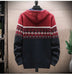 Hooded Cardigan Knitted Thick Plus Fleece Sweater Men - Minihomy