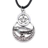 Men's Vintage Pentagram Crow Pendant Necklace - Minihomy