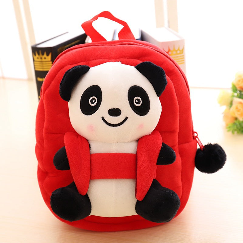 Cartoon panda plush children's school bag - Minihomy