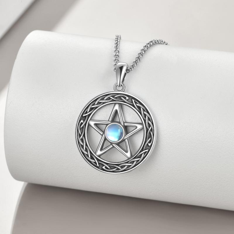 Pentagram Celtic Moonstone Necklace - Minihomy