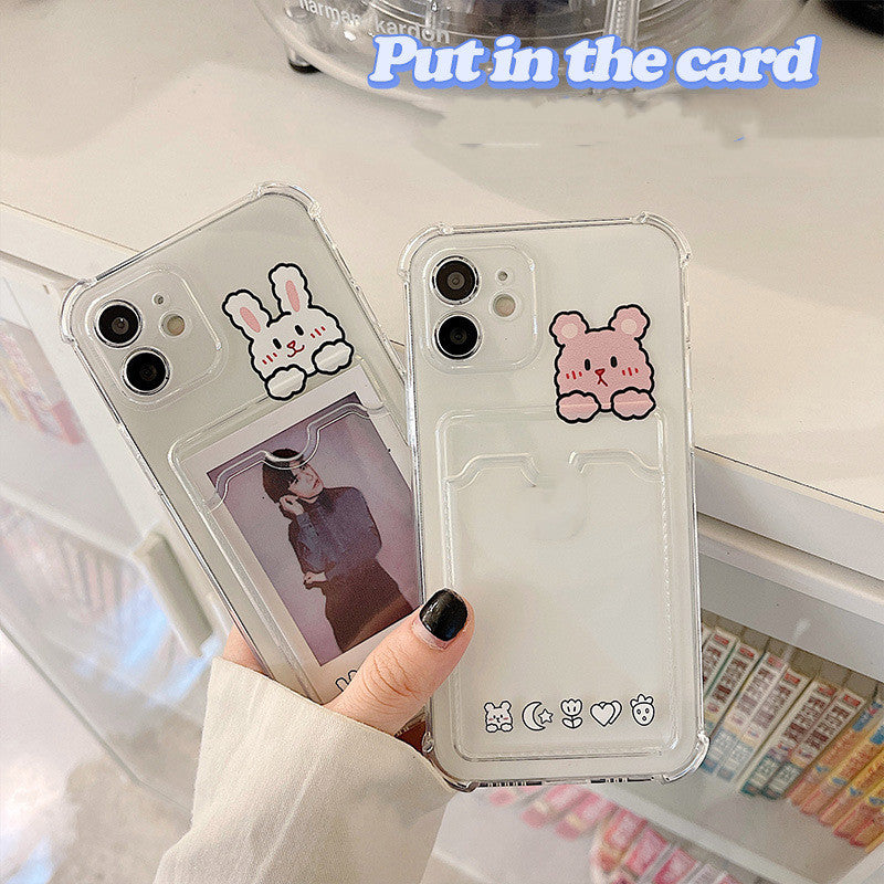 Cartoon Transparent Card Phone Case - Minihomy