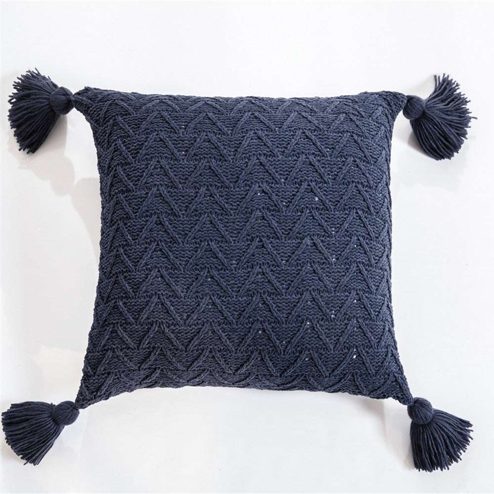 Chenille knitted quilted pillowcase - Minihomy