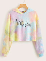 Hoodies Women Rainbow Tie Dye Print Women's Sweatshirt - Minihomy