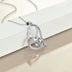 Sterling Silver Fox Heart Pendant Necklace For Women