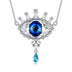 s925 Sterling Silver Evil Eye Delicate Eye with Blue Crystal Pendant Necklace