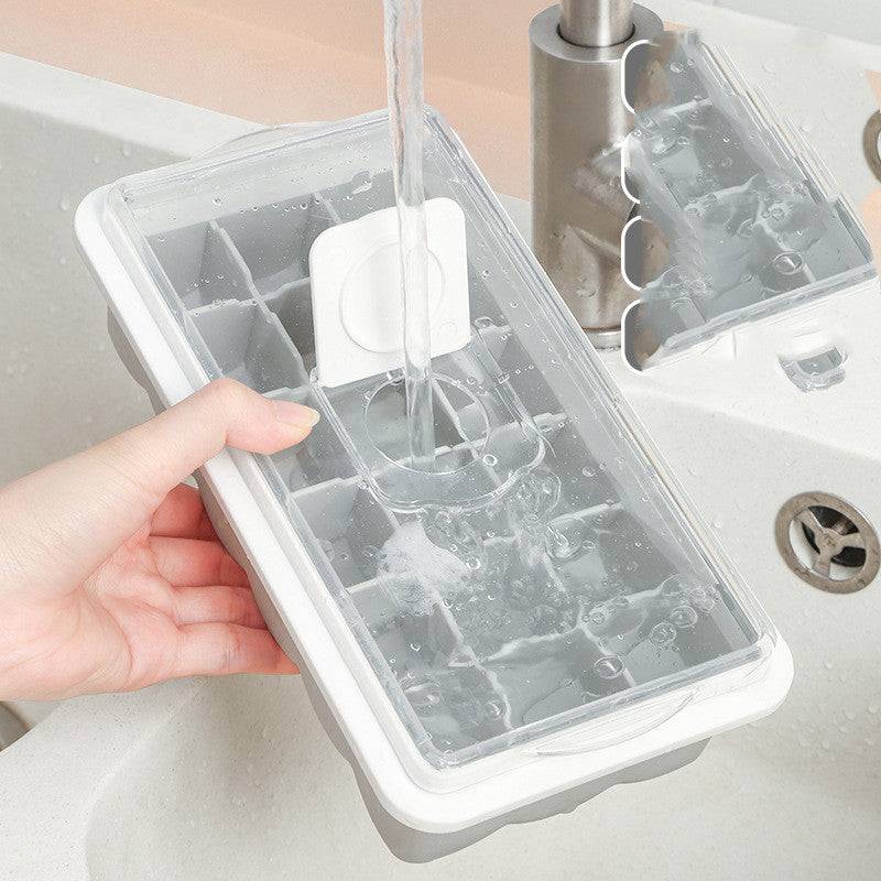 18-grid Transparent Non-flavor Ice-making Hole Cover Water-filled Silicone Ice Tray - Minihomy