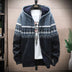 Hooded Cardigan Knitted Thick Plus Fleece Sweater Men - Minihomy