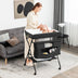 Portable Adjustable Height Newborn Nursery Organizer with Wheel-Black - Color: Black - Minihomy