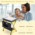 Portable Adjustable Height Newborn Nursery Organizer with Wheel-Black - Color: Black - Minihomy