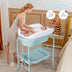 Folding Baby Changing Table with Bathtub and 4 Universal Wheels-Blue - Color: Blue - Minihomy