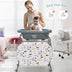 Portable Baby Changing Table with Storage Basket and Shelves-Gray - Color: Gray - Minihomy