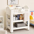 Mobile Diaper Changing Station with Storage Shelves and Boxes-Beige - Color: Beige - Minihomy