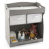 Baby Changing Table with 2 Drawers and Large Storage Bin-Gray - Color: Gray - Minihomy