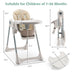 Baby Folding High Chair Dining Chair with Adjustable Height and Footrest-Beige - Color: Beige - Minihomy