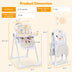 Baby High Chair Folding Feeding Chair with Multiple Recline and Height Positions-Beige - Color: Beige - Minihomy