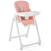 Folding High Chair with Height Adjustment and 360? Rotating Wheels-Pink - Color: Pink - Minihomy