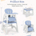 6-in-1 Baby High Chair with Removable Double Tray-Blue - Color: Blue - Minihomy