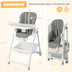 Convertible Infant Dining Chair with 5 Backrest and 3 Footrest Positions-Gray - Color: Gray - Minihomy