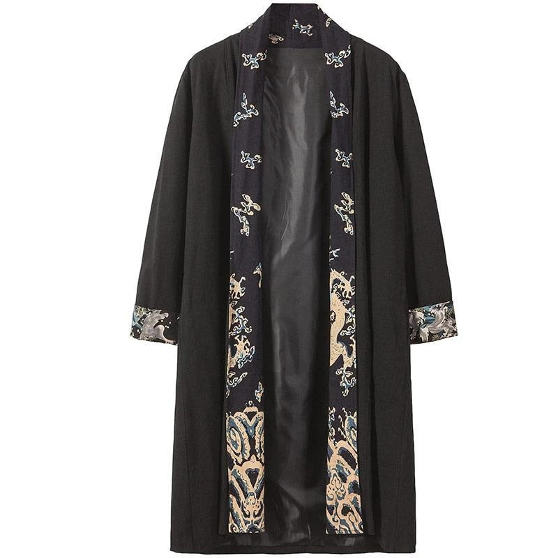 Casual Stitching Printed Linen Cloak Windbreaker: Your Ultimate Youth Fashion Statement - Minihomy