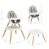 5-in-1 Baby Wooden Convertible High Chair -Gray - Color: Gray - Minihomy