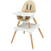 5-in-1 Baby Wooden Convertible High Chair -Khaki - Color: Beige - Minihomy