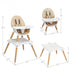 5-in-1 Baby Wooden Convertible High Chair -Khaki - Color: Beige - Minihomy