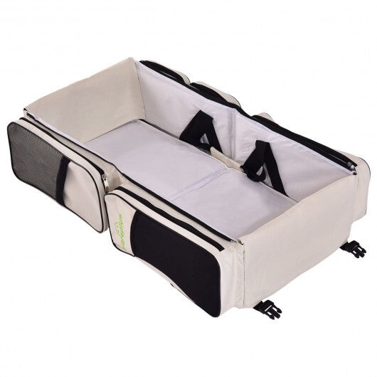 3 in 1 Portable Infant Bassinet Diaper Bag Beige - Minihomy