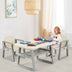 Kids Table and 2 Chairs Set with Storage Shelf-White - Minihomy