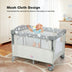 5-in-1  Portable Baby Beside Sleeper Bassinet Crib Playard with Diaper Changer-Beige - Color: Beige - Minihomy