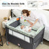 5-in-1  Portable Baby Beside Sleeper Bassinet Crib Playard with Diaper Changer-Gray - Color: Gray - Minihomy