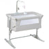 Height Adjustable Baby Side Crib  with Music Box & Toys-Light Gray - Color: Light Gray - Minihomy