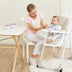 Baby Convertible High Chair with Wheels-Beige - Color: Beige - Minihomy