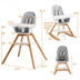 3-in-1 Convertible Wooden Baby High Chair-Gray - Color: Gray - Minihomy