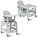 3-in-1 Baby High Chair with Lockable Universal Wheels-Gray - Color: Gray - Minihomy