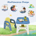 Kids Activity Table and Chair Set with Montessori Toys for Preschool and Kindergarten-Blue - Color: Blue - Minihomy