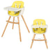 3-in-1 Convertible Wooden High Chair with Cushion-Yellow - Color: Yellow - Minihomy