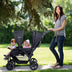 Foldable Lightweight Front Back Seats Double Baby Stroller-Black - Color: Black - Minihomy