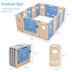 16-Panel Foldable Playpen Kids Activity Center with Lockable Door - Color: Pink & Blue - Size: 16-Panel - Minihomy